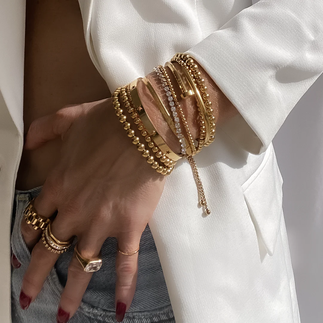 Women's Stretch Ball Chain Bracelet - Image 3