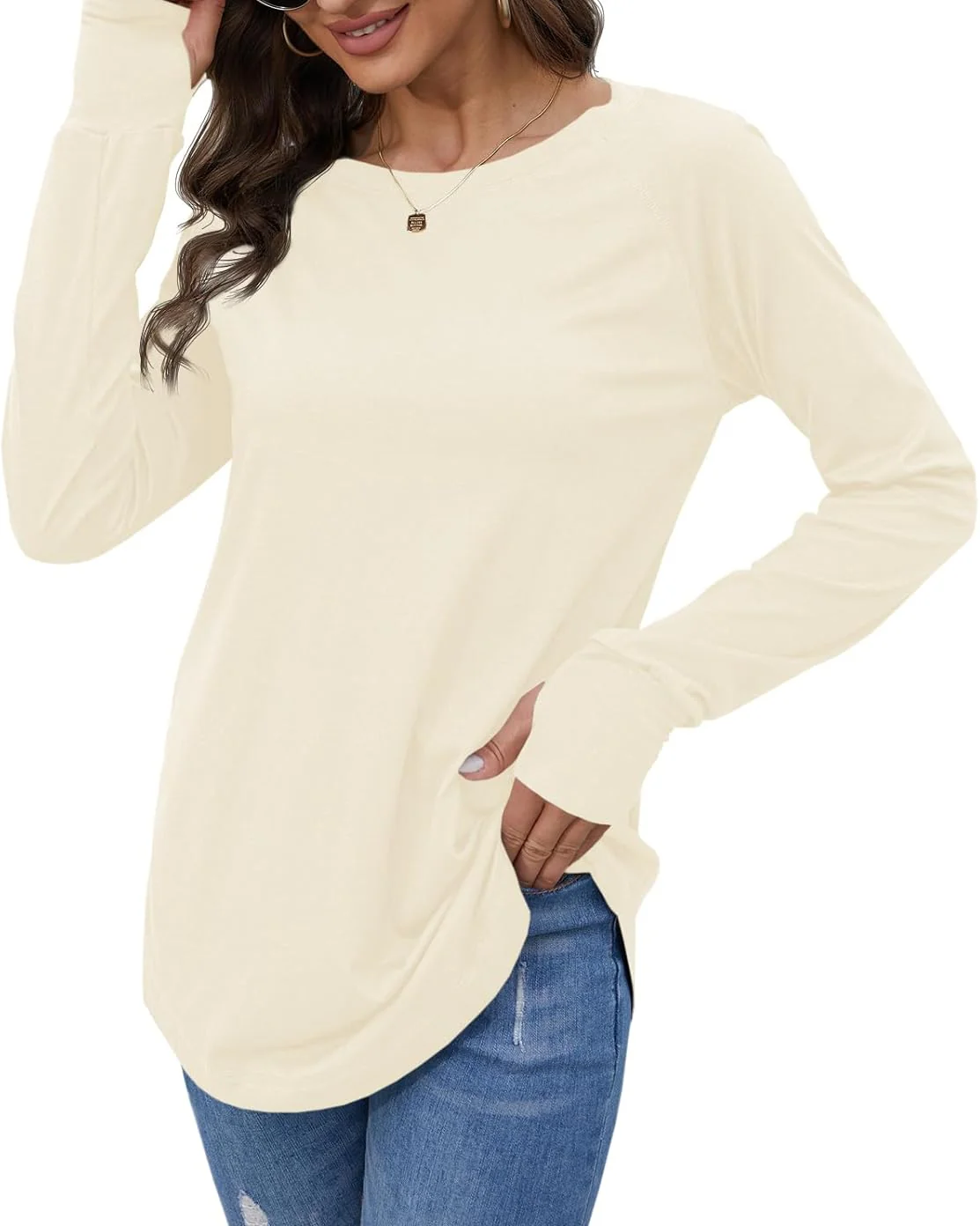Ceylan Women's Long Sleeve Tunic Top With Thumbhole Cuffs - Image 7