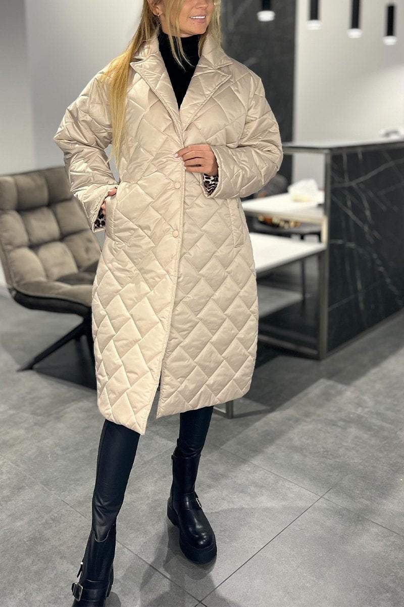 Ceylan Women's Reversible Quilted Coat with Leopard Print Lining - Image 5