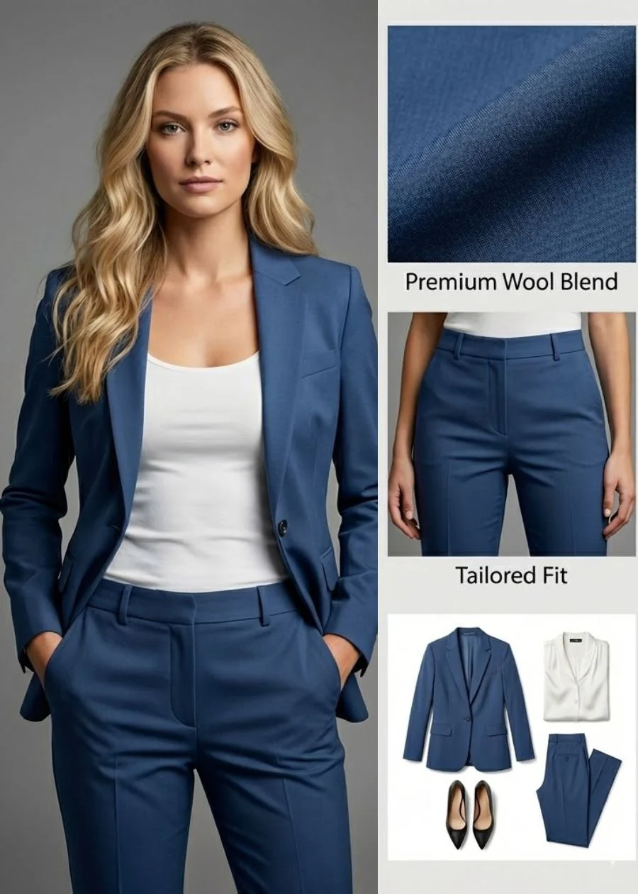 Ceylan Women's Structured Two Piece Blazer & Trouser Set