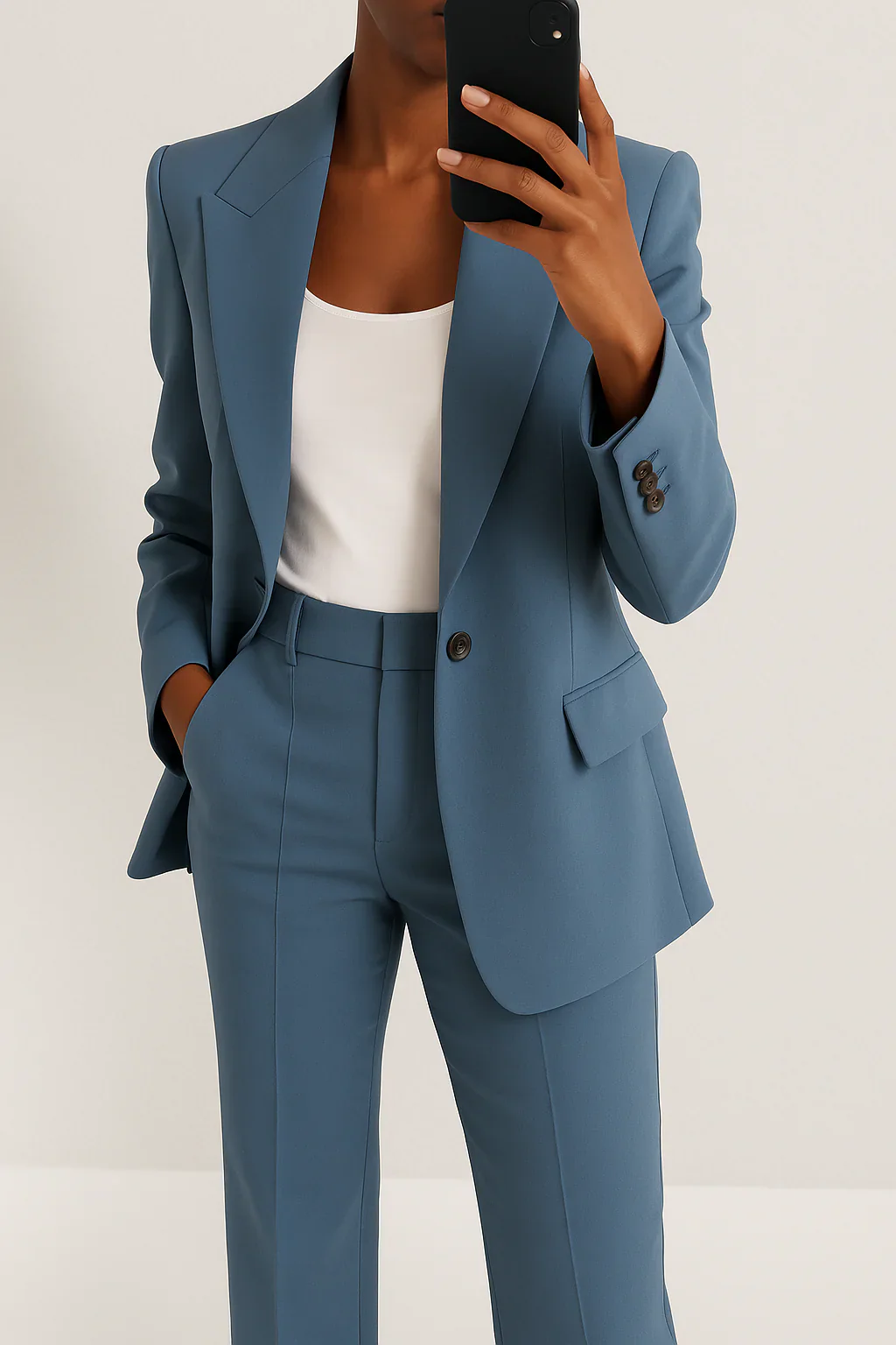Ceylan Women's Structured Two Piece Blazer & Trouser Set - Image 2