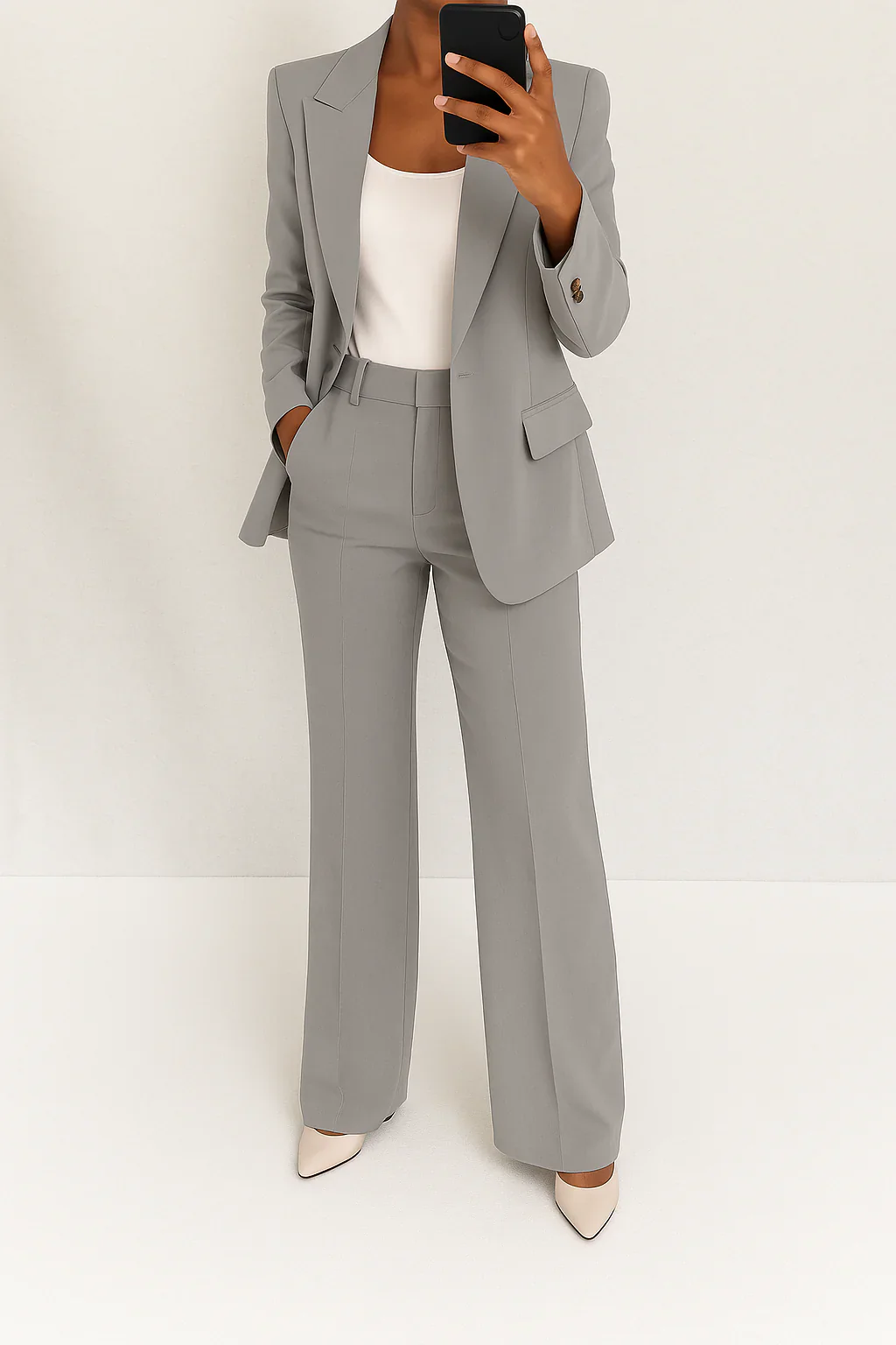 Ceylan Women's Structured Two Piece Blazer & Trouser Set - Image 3