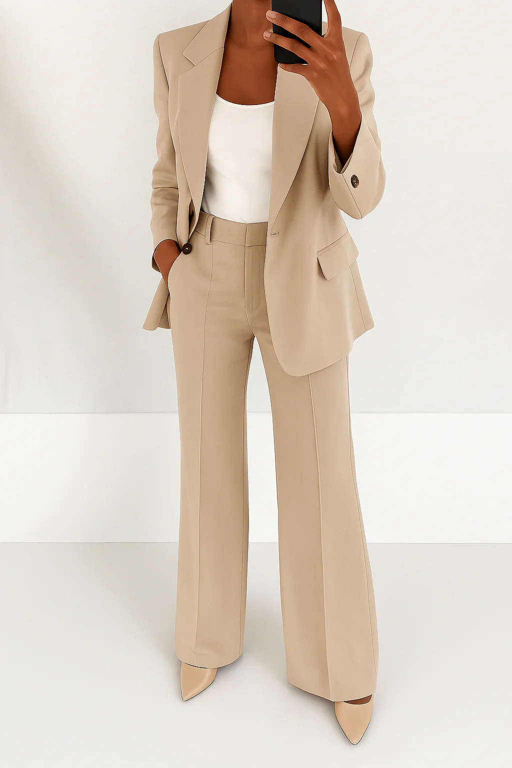 Ceylan Women's Structured Two Piece Blazer & Trouser Set - Image 4