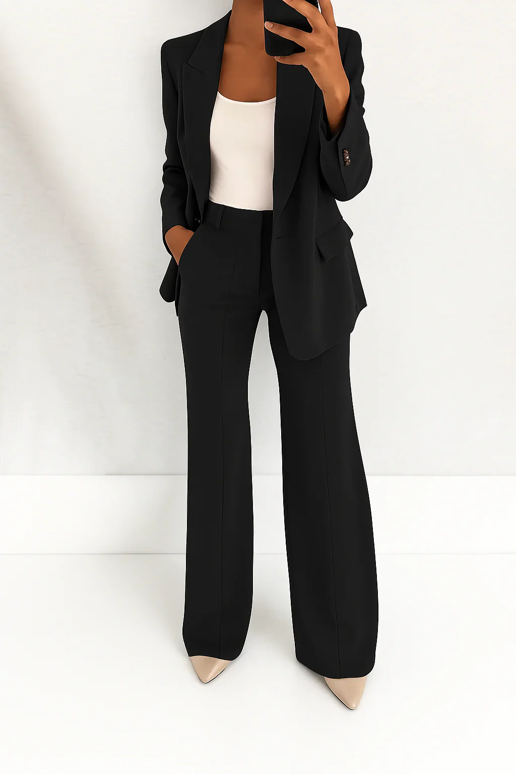 Ceylan Women's Structured Two Piece Blazer & Trouser Set - Image 5
