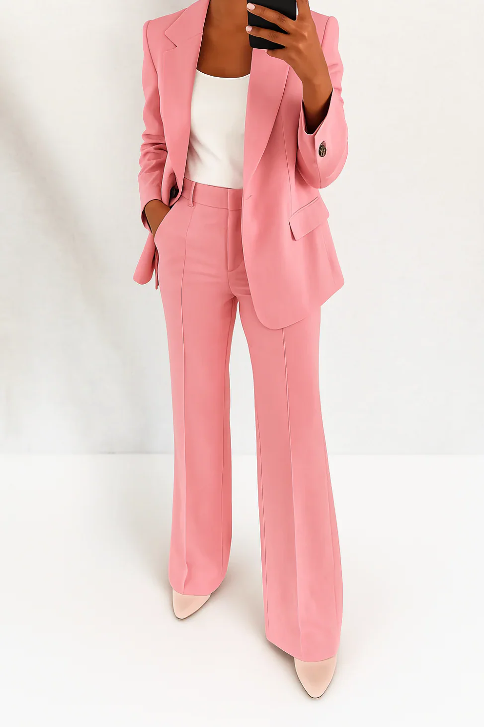 Ceylan Women's Structured Two Piece Blazer & Trouser Set - Image 6