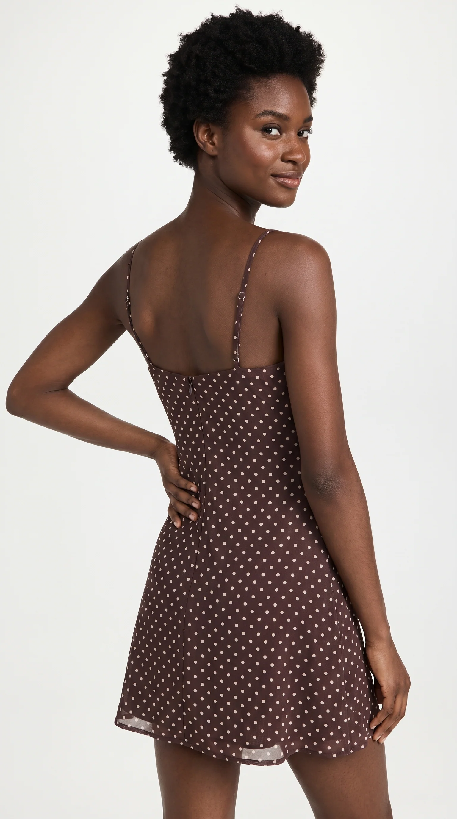 Women's Polka Dot Halter Mini Dress with Open Back for Effortless Style - Image 2