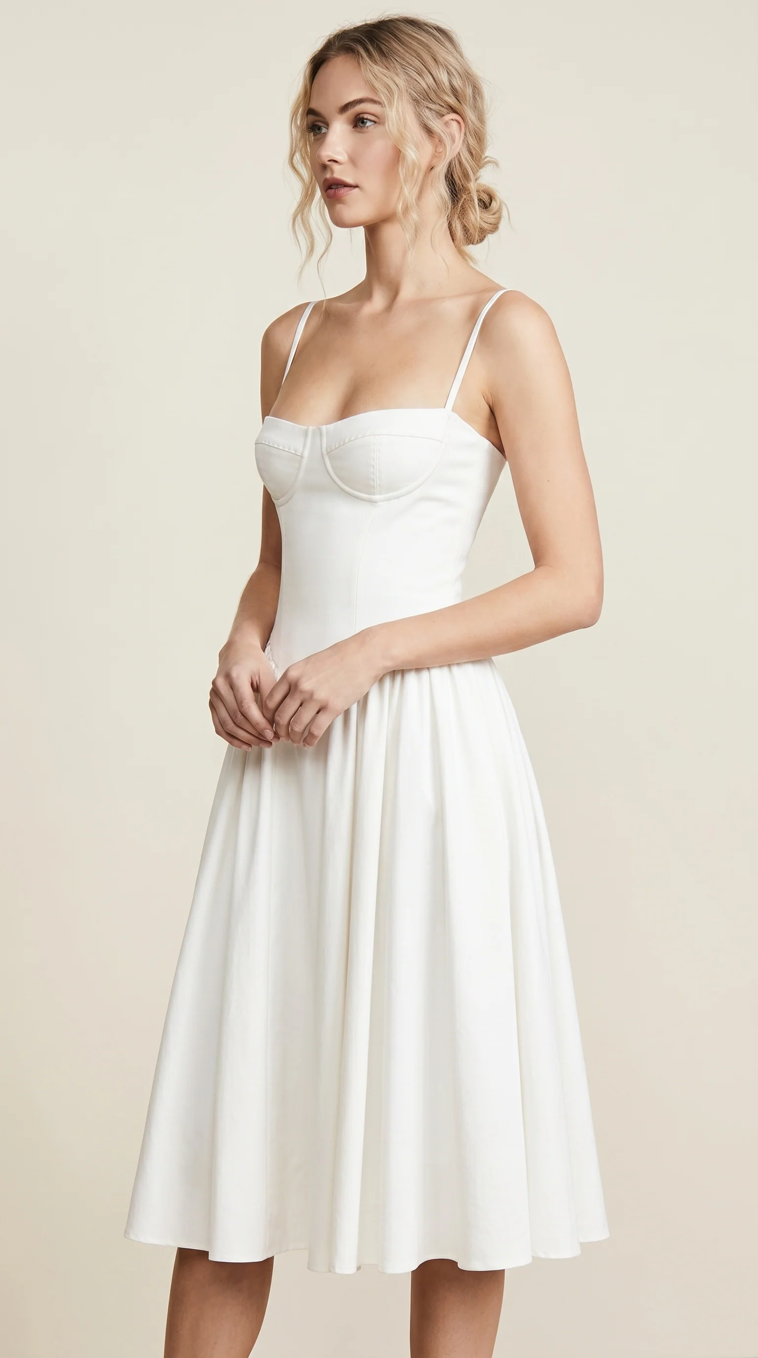 Women's Corset Midi Sundress with Adjustable Straps for a Flattering Fit - Image 4