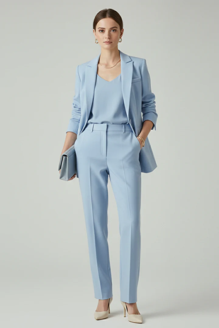 Women’s Blazer Set with Defined Shape and Straight-Leg Trousers - Image 8
