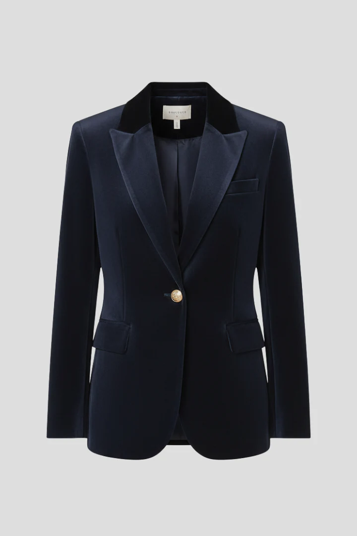 Women's Single-Breasted Blazer with Notched Lapels