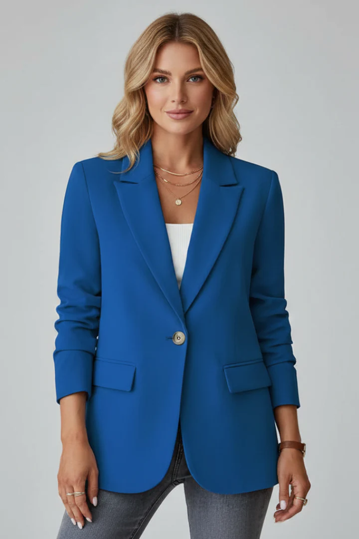 Women’s Blazer with Notched Lapel and Single Button - Image 10