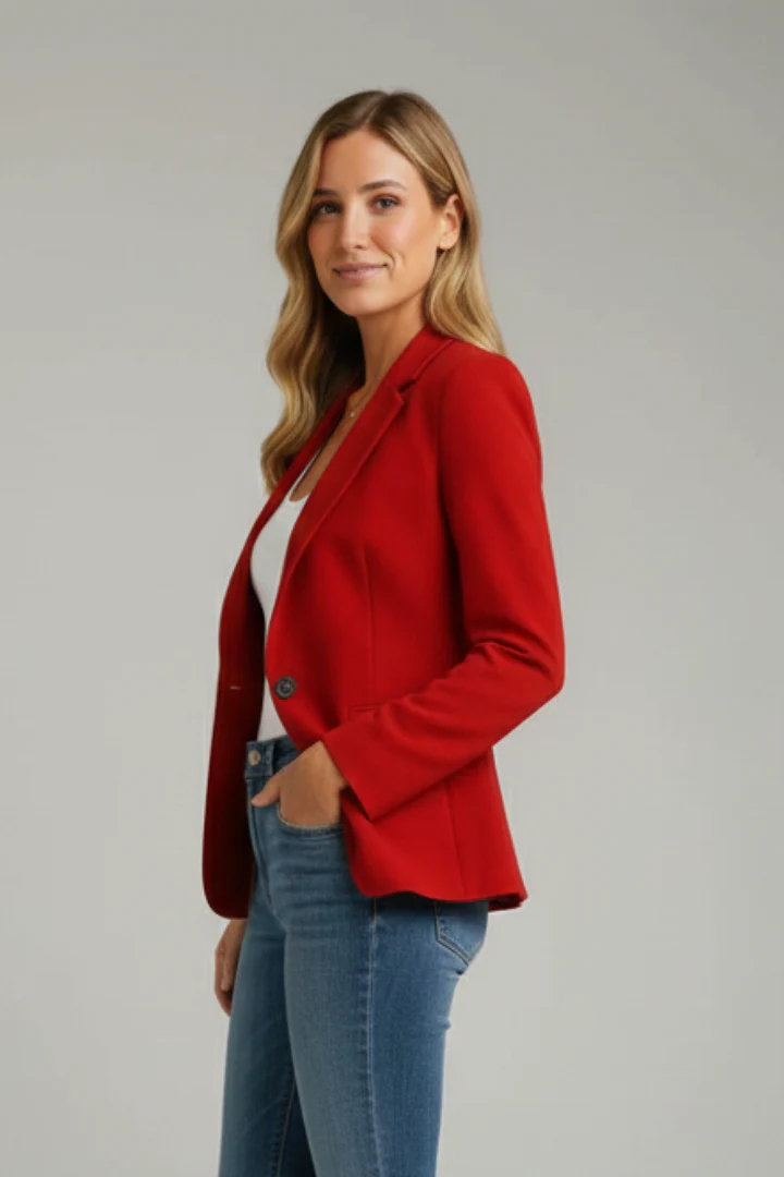 Women’s Blazer with Notched Lapel and Single Button - Image 3
