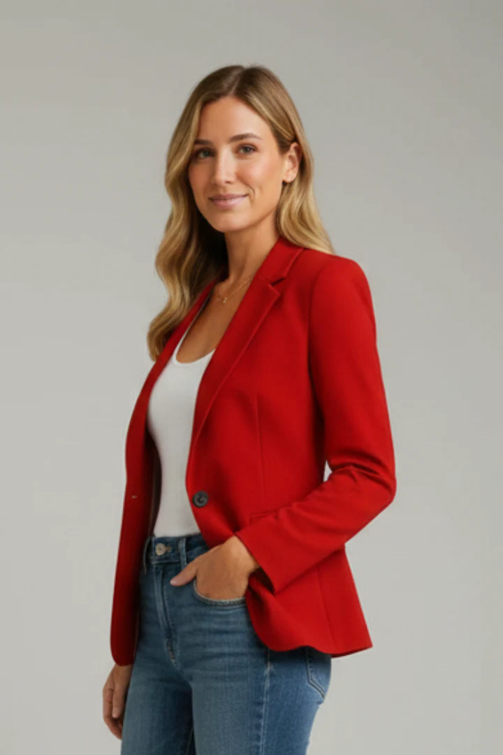 Women’s Blazer with Notched Lapel and Single Button - Image 5
