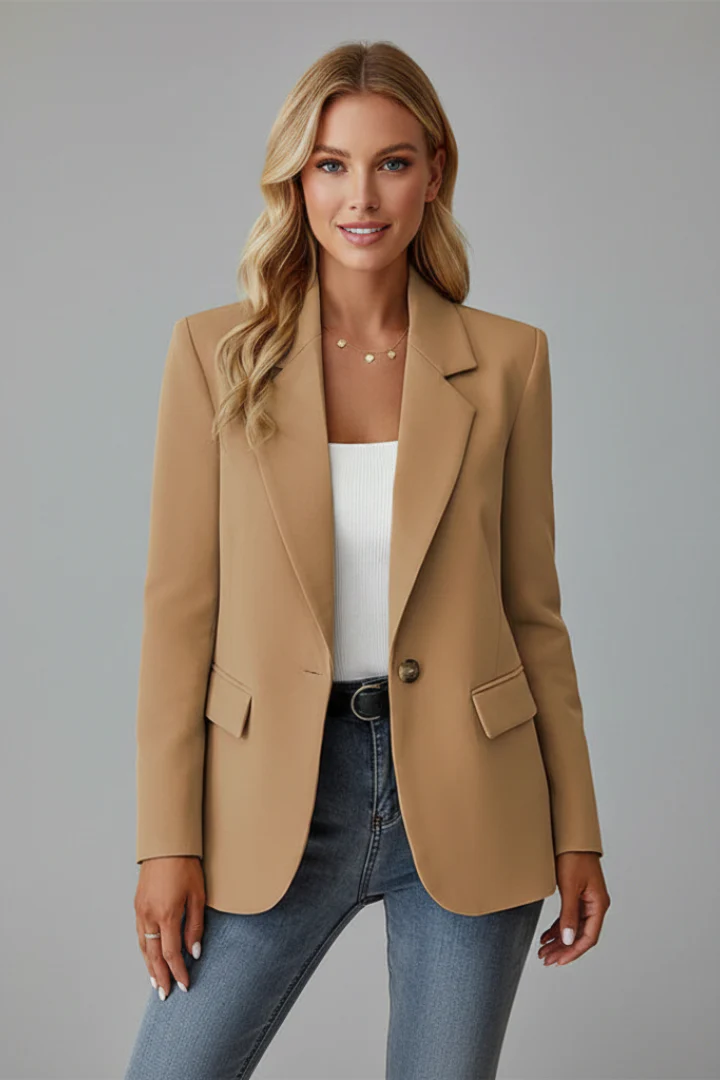 Women’s Blazer with Notched Lapel and Single Button - Image 6