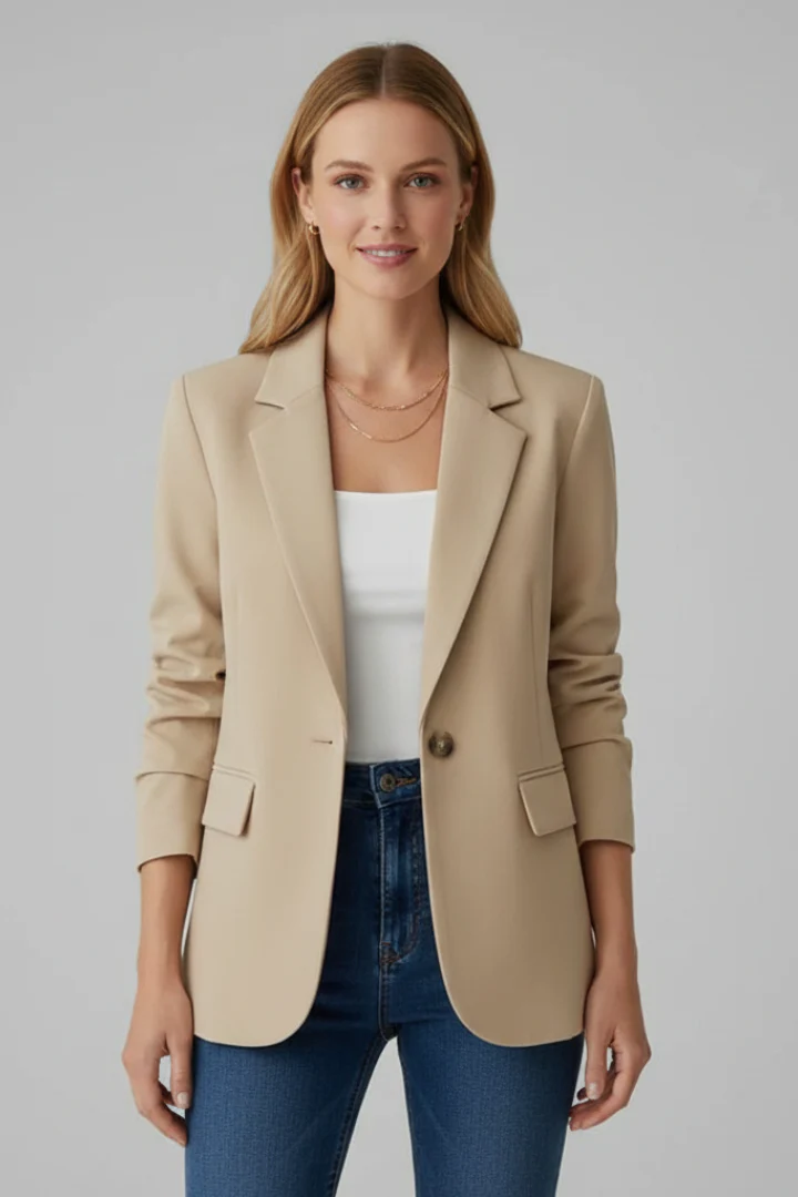 Women’s Blazer with Notched Lapel and Single Button - Image 8