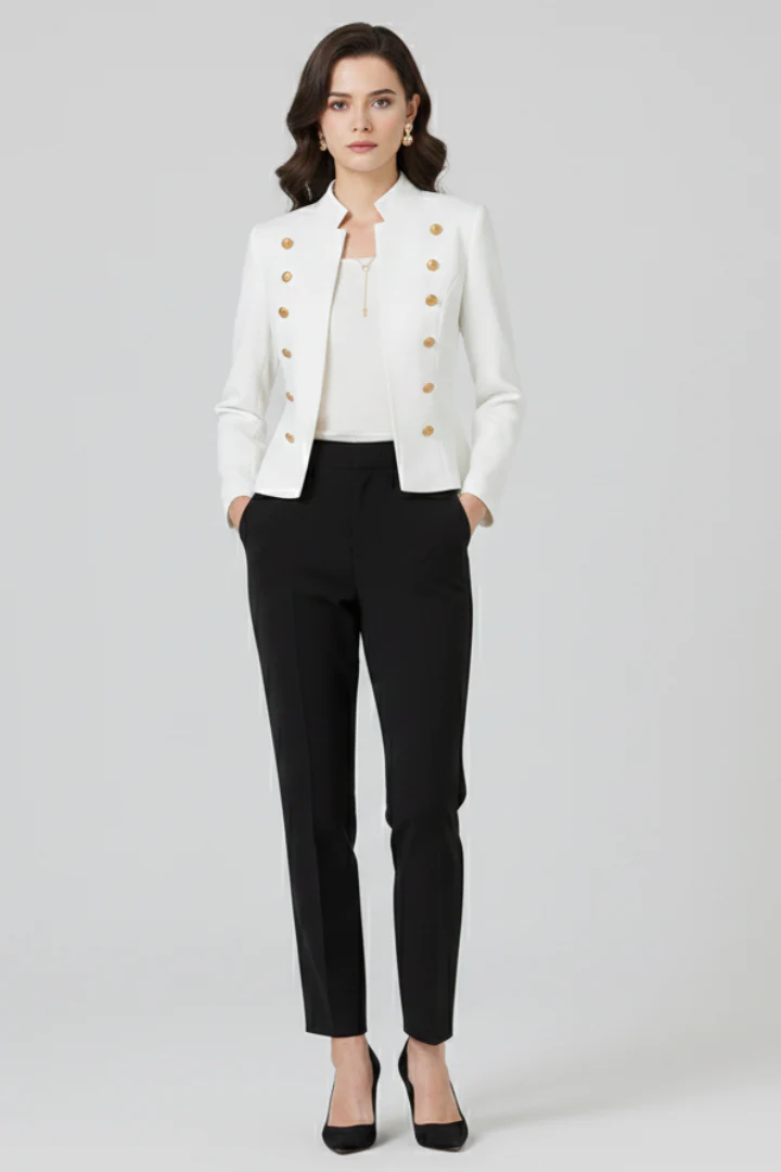 Women’s Blazer with Stand Collar and Button Detailing - Image 6