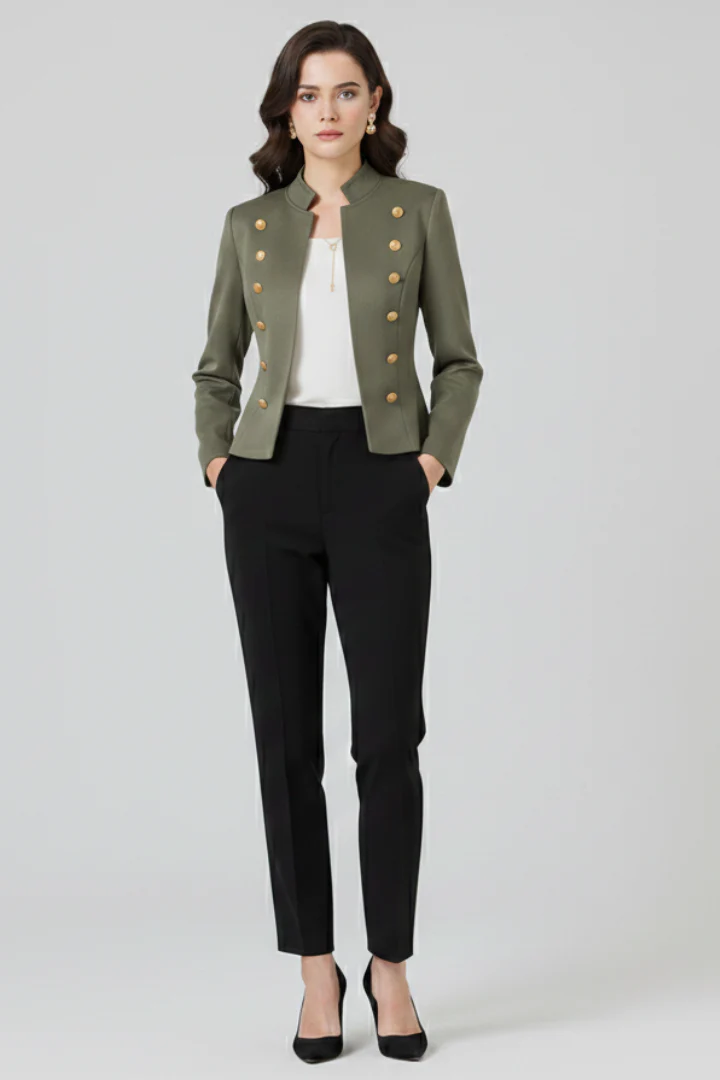 Women’s Blazer with Stand Collar and Button Detailing - Image 8