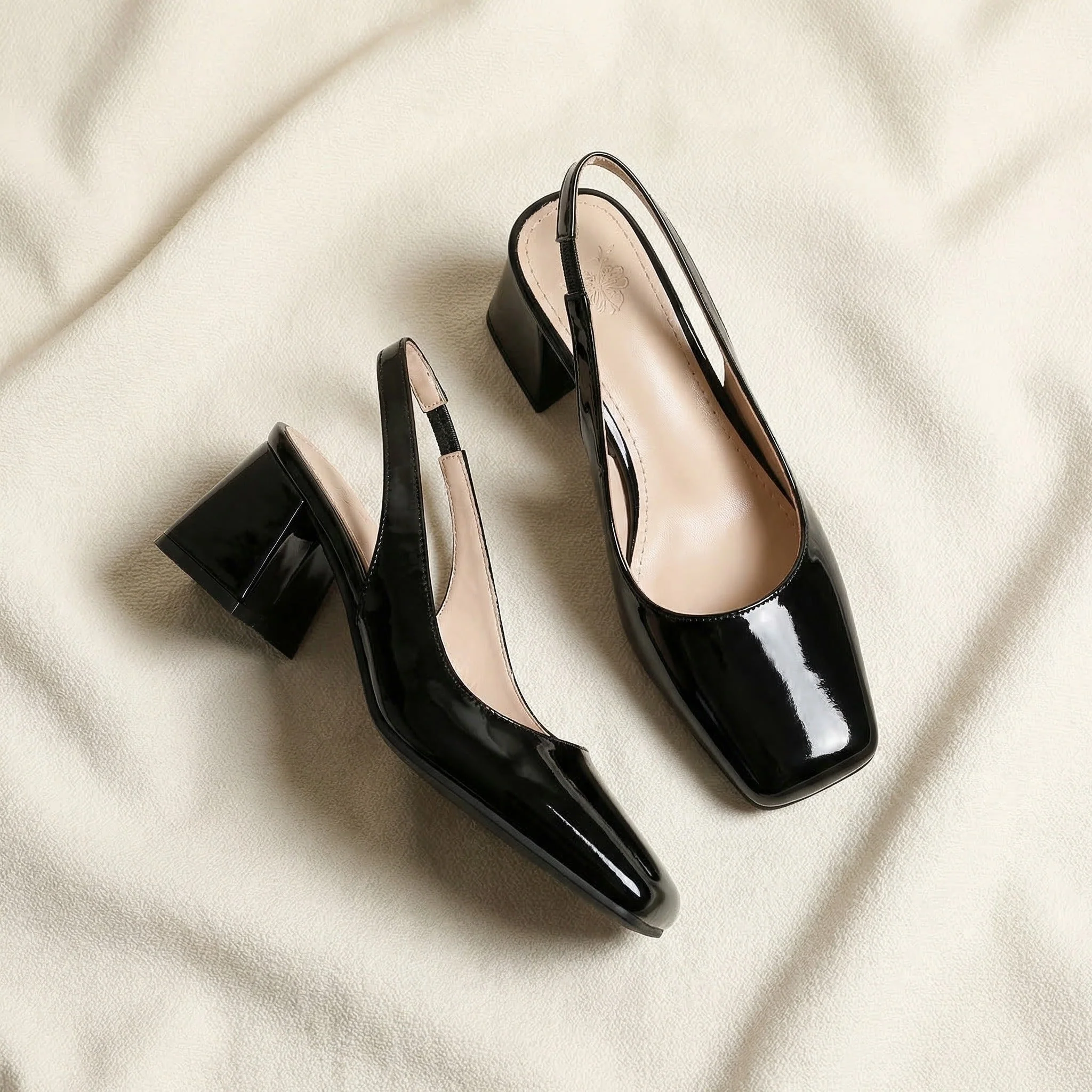 Women’s Block Heel Sandals with Genuine Leather Straps and Square Open Toe - Image 3