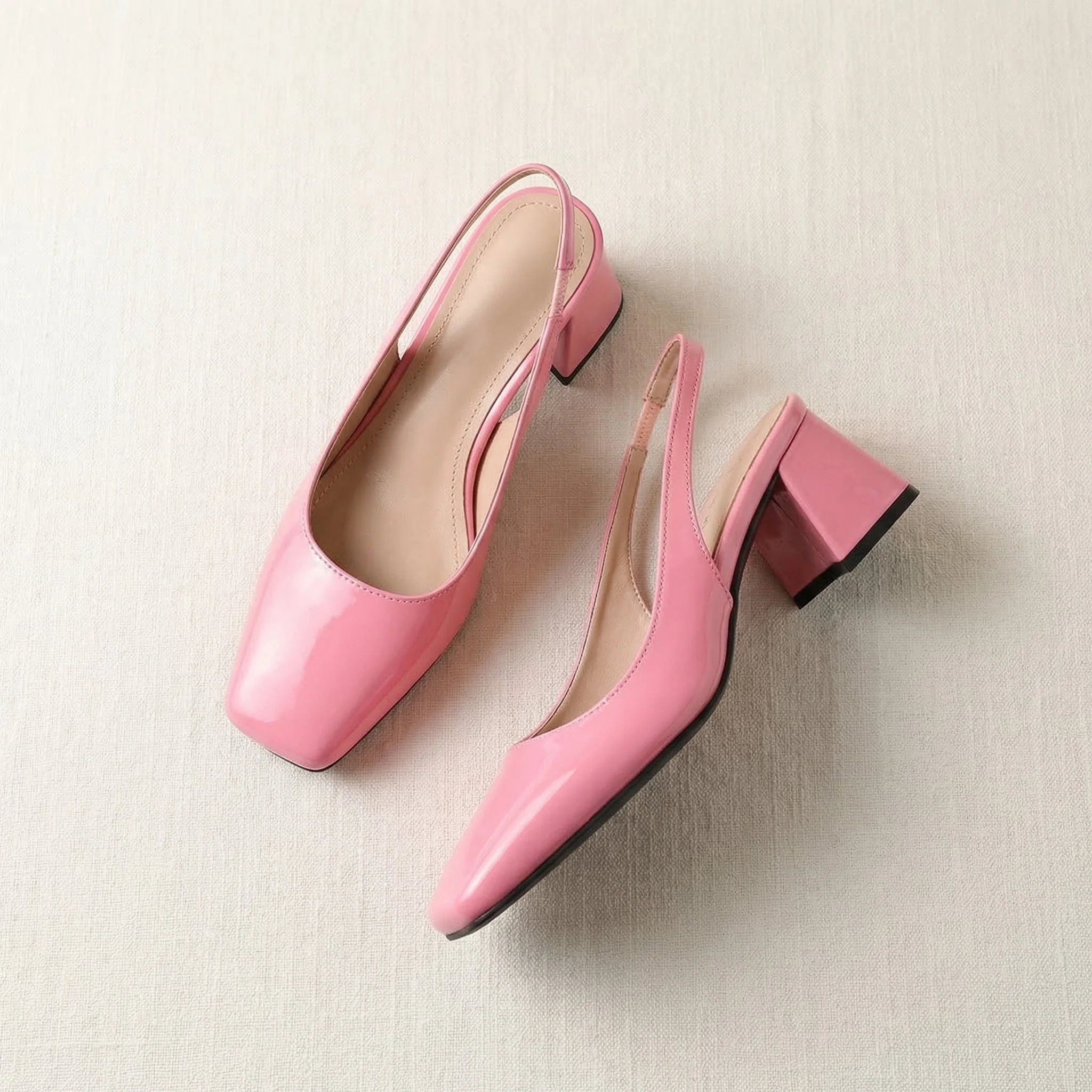 Women’s Block Heel Sandals with Genuine Leather Straps and Square Open Toe - Image 8