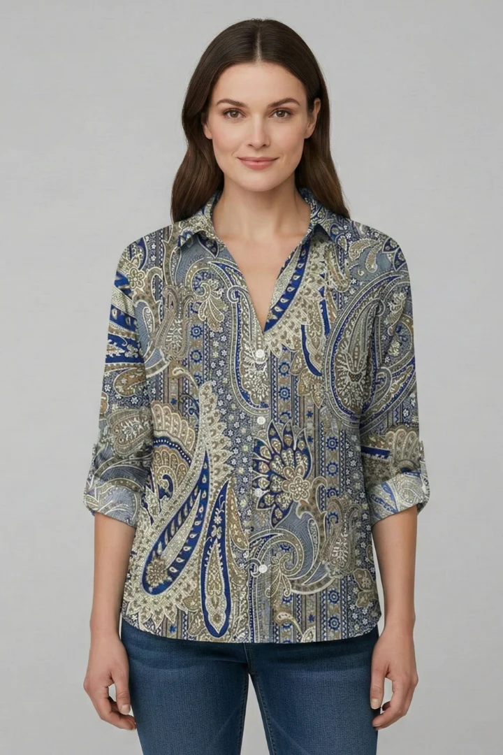 Women’s Blouse with Button Closure and Floral Print - Image 7