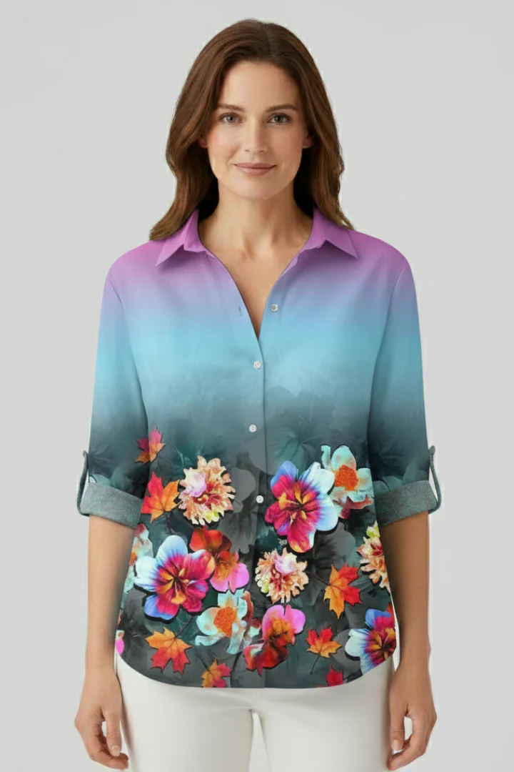 Women’s Blouse with Button Closure and Mandala Print - Image 7