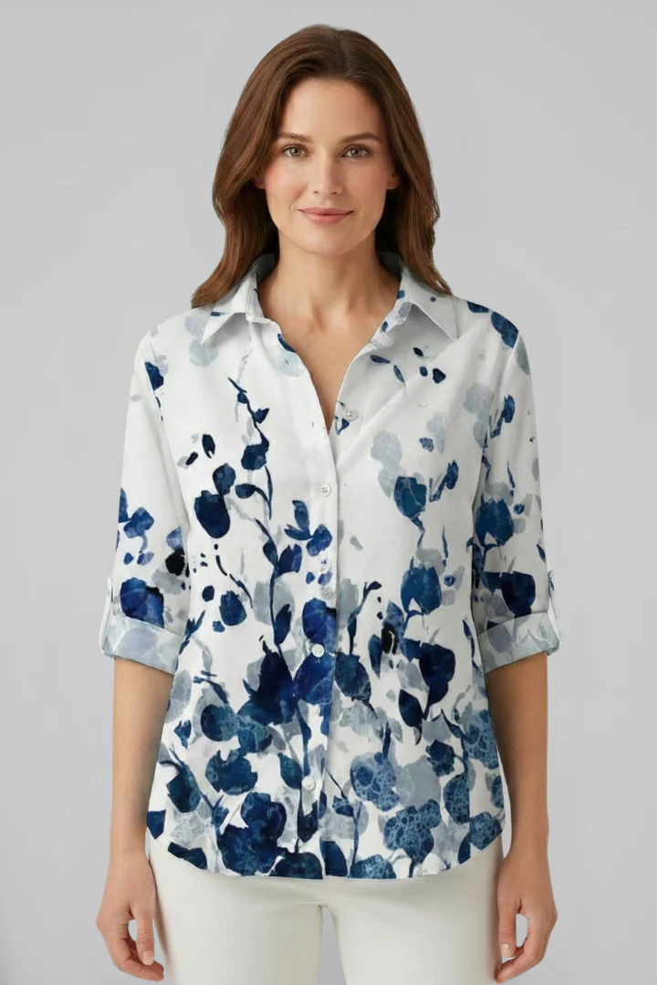 Women’s Blouse with Button Closure and Mandala Print - Image 9