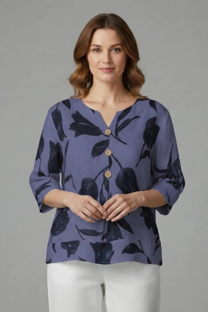 Women’s Blouse with V-Neck and Floral Print - Image 7