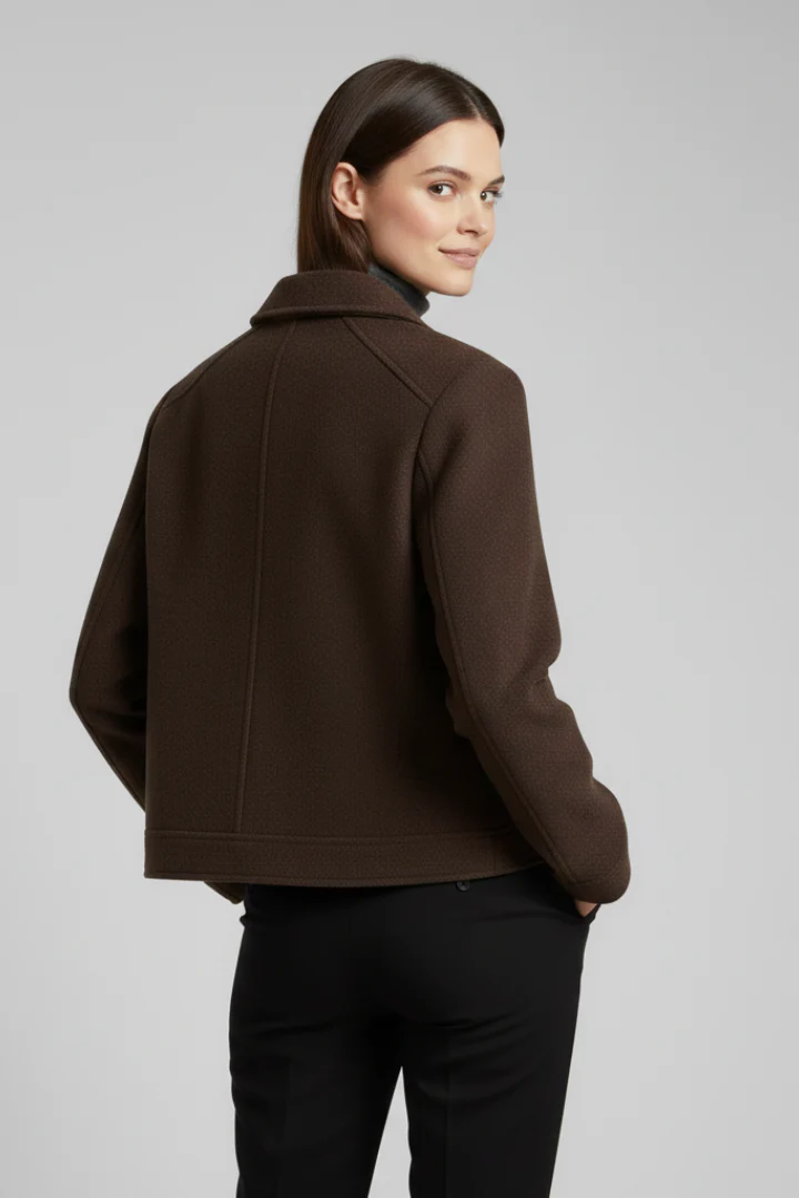 Women’s Bomber Jacket with Lapel Collar and Zip Fastening - Image 3