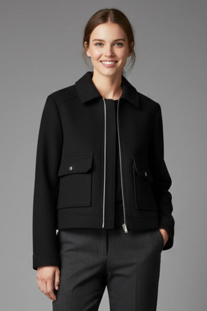 Women’s Bomber Jacket with Lapel Collar and Zip Fastening - Image 8