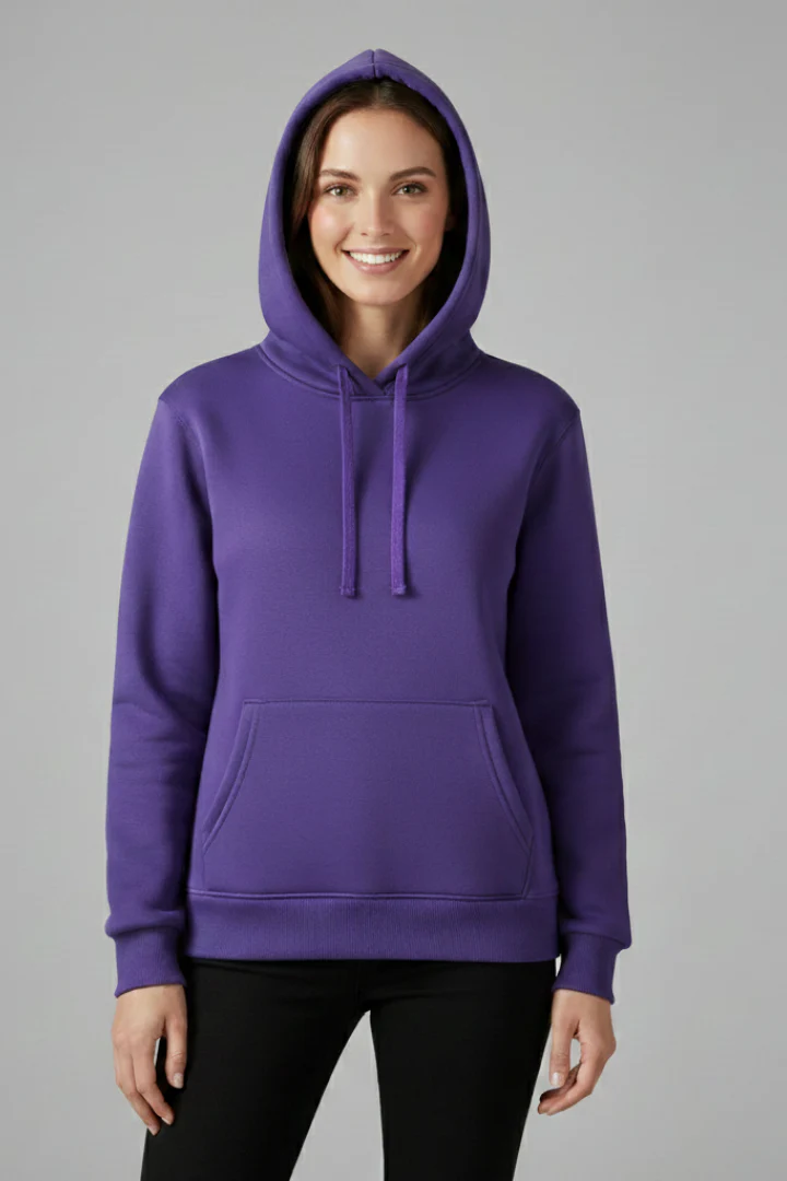 Women’s Hoodie with Adjustable Hood and Ribbed Hem - Image 3