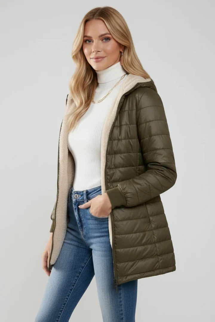 Women’s Jacket with Hood and Zip Closure - Image 3