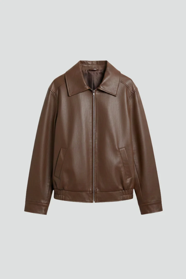 Women’s Jacket with Zip Closure and Ribbed Hem
