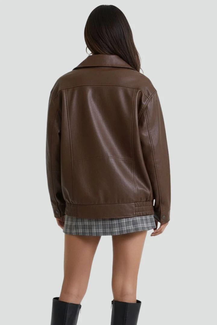 Women’s Jacket with Zip Closure and Ribbed Hem - Image 4