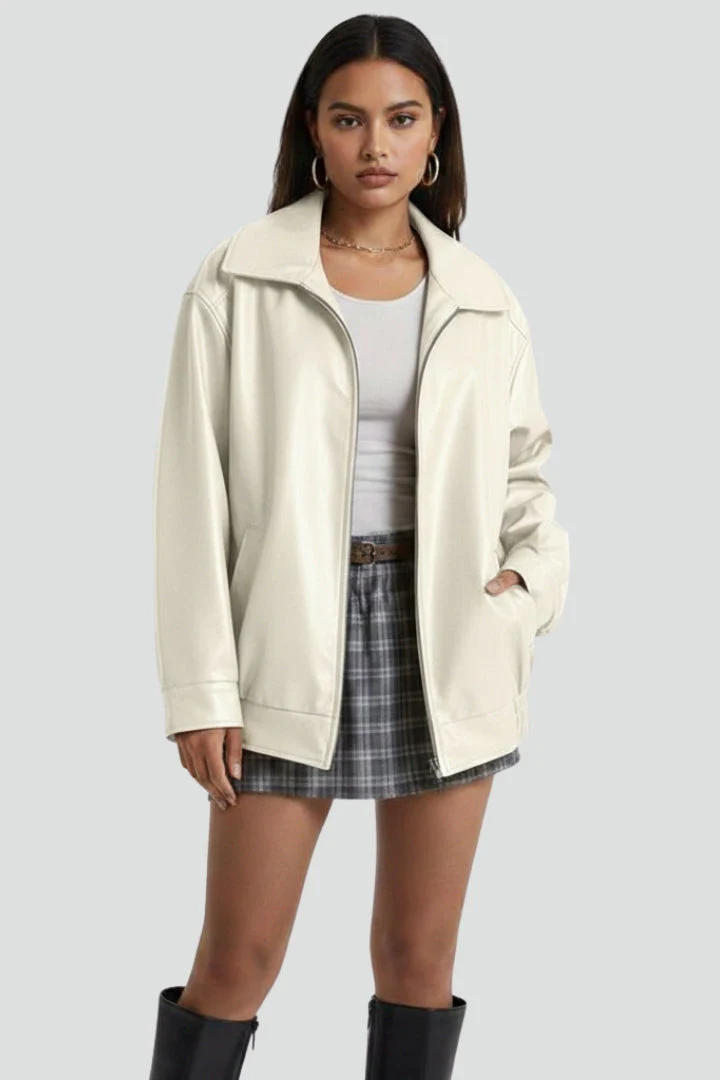 Women’s Jacket with Zip Closure and Ribbed Hem - Image 7