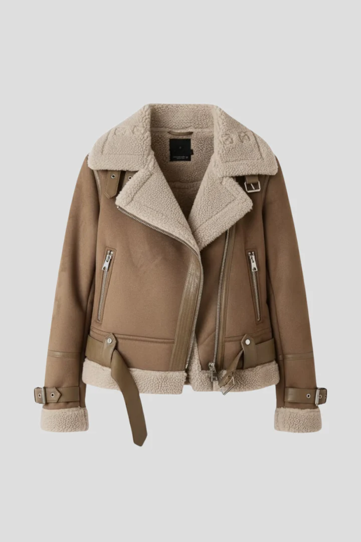 Women’s Jacket with Zip Closure and Textured Outer Surface