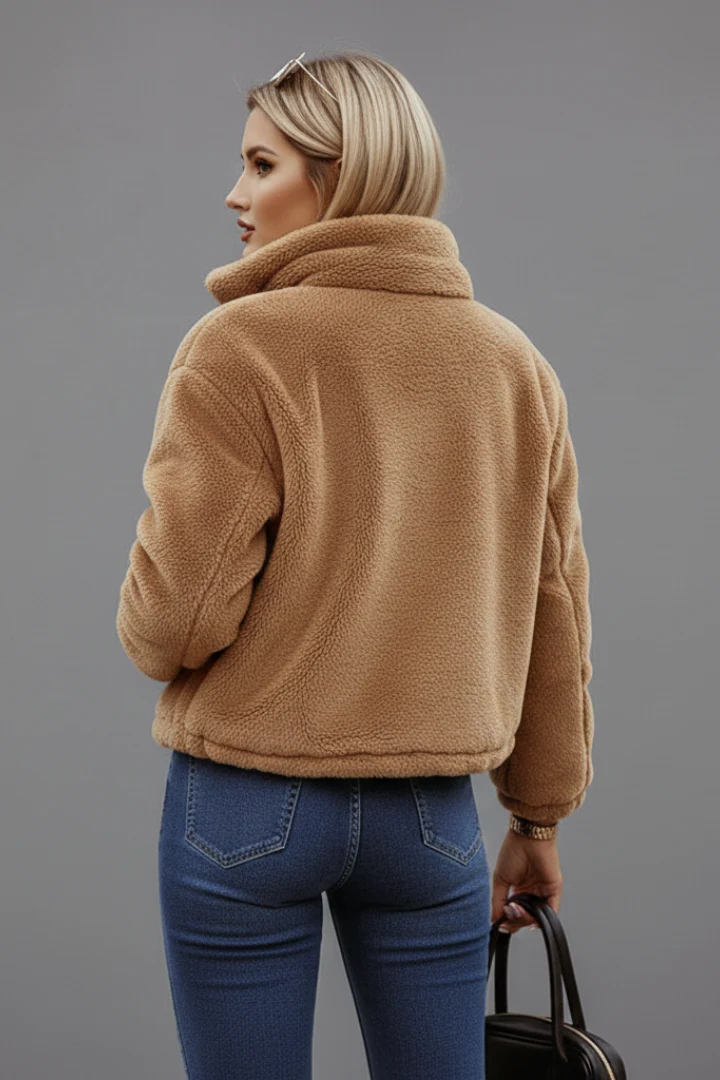 Women’s Jacket with Zipper and Textured Surface - Image 4