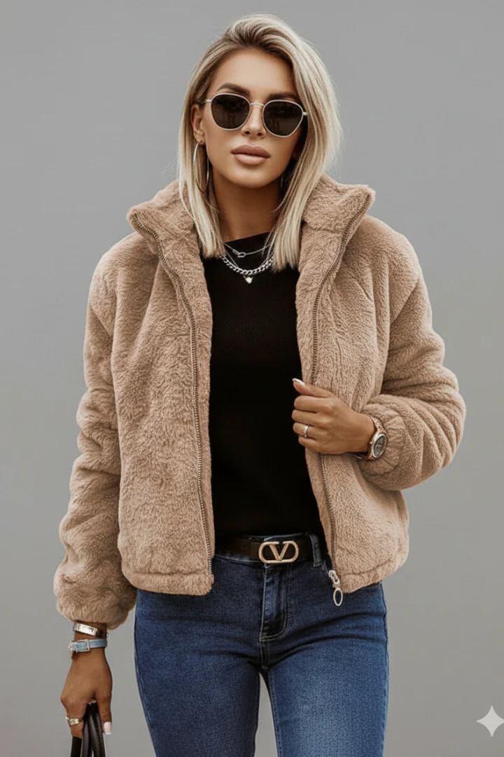 Women’s Jacket with Zipper and Textured Surface - Image 5
