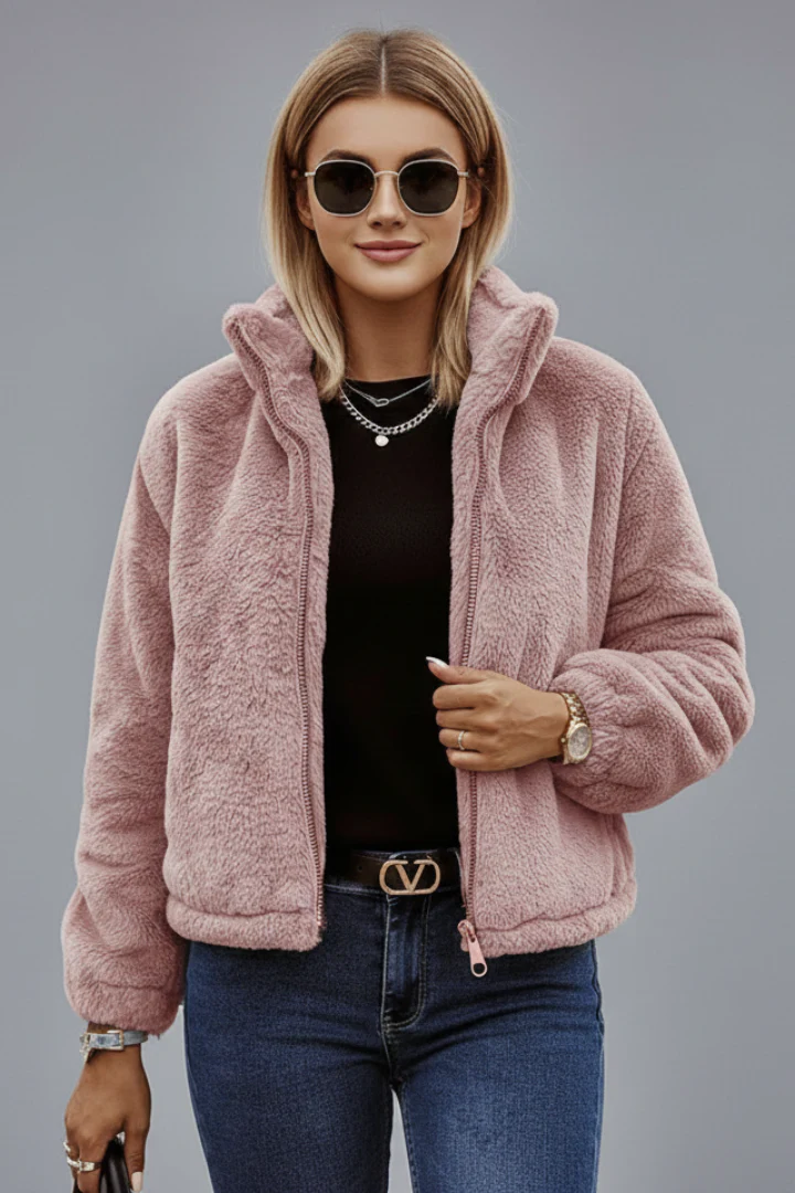Women’s Jacket with Zipper and Textured Surface - Image 9