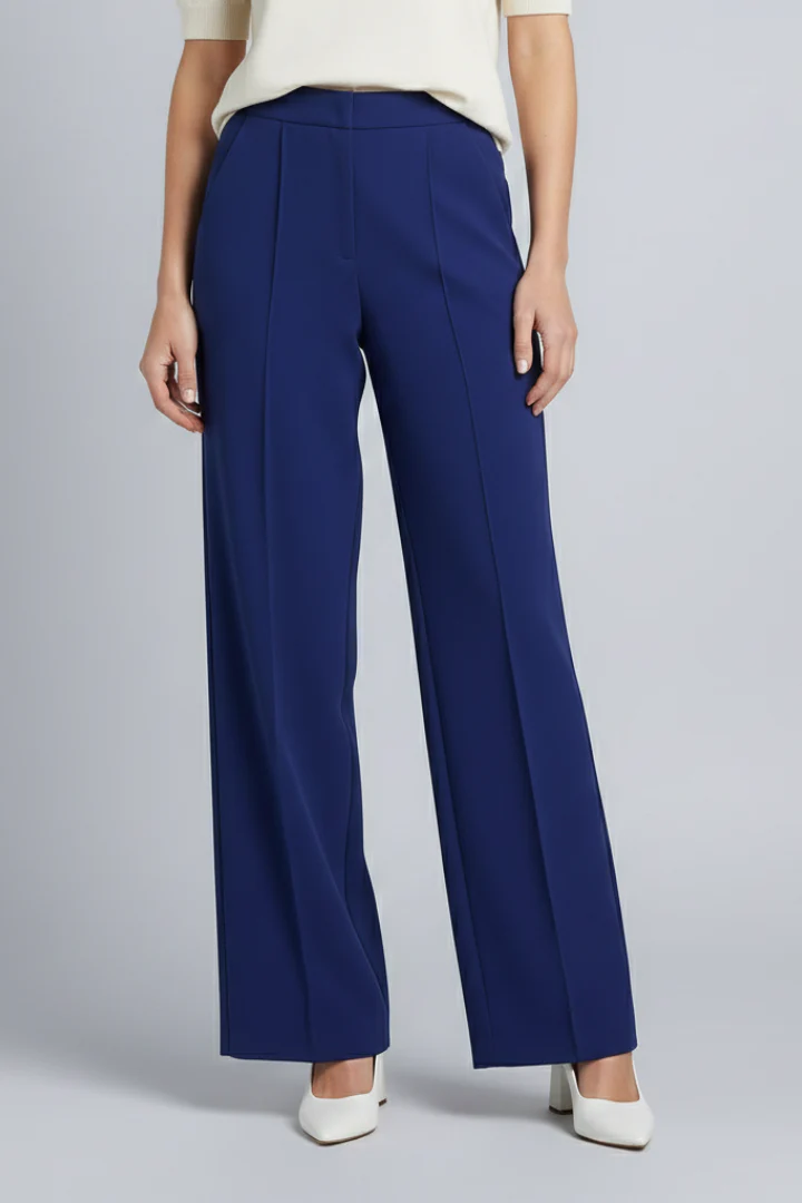 Women’s Palazzo Trousers with High Waist and Pleats - Image 3