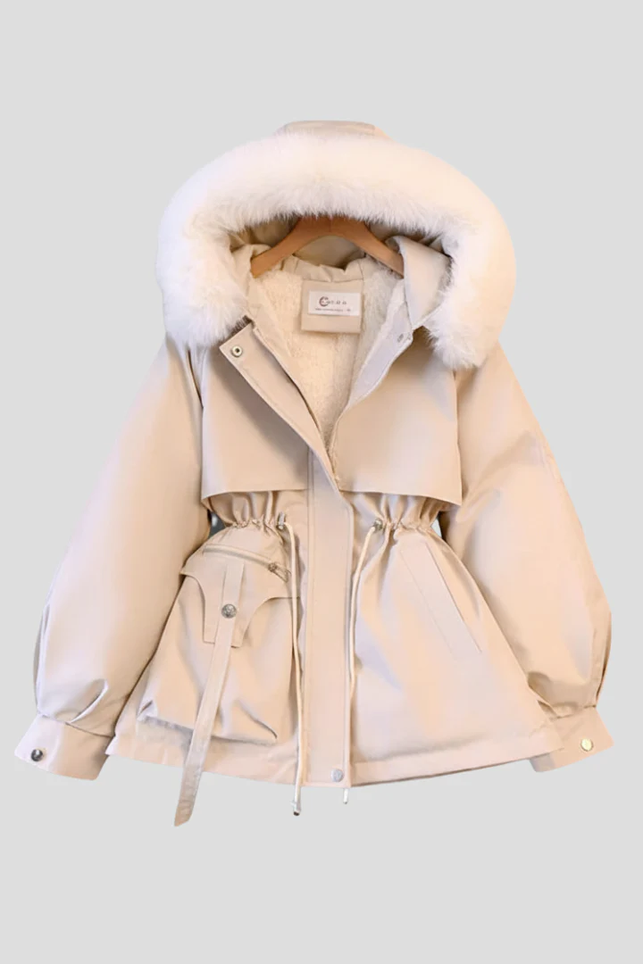 Women’s Parka Jacket with Hood and Drawcord