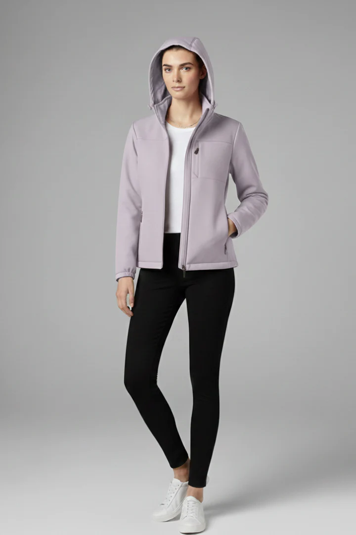 Women’s Shell Jacket with Hood and Full Zipper - Image 9