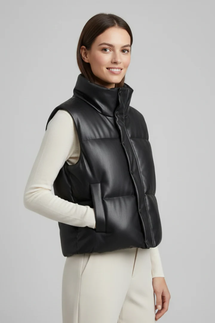 Women’s Sleeveless Jacket with Zip Closure - Image 3