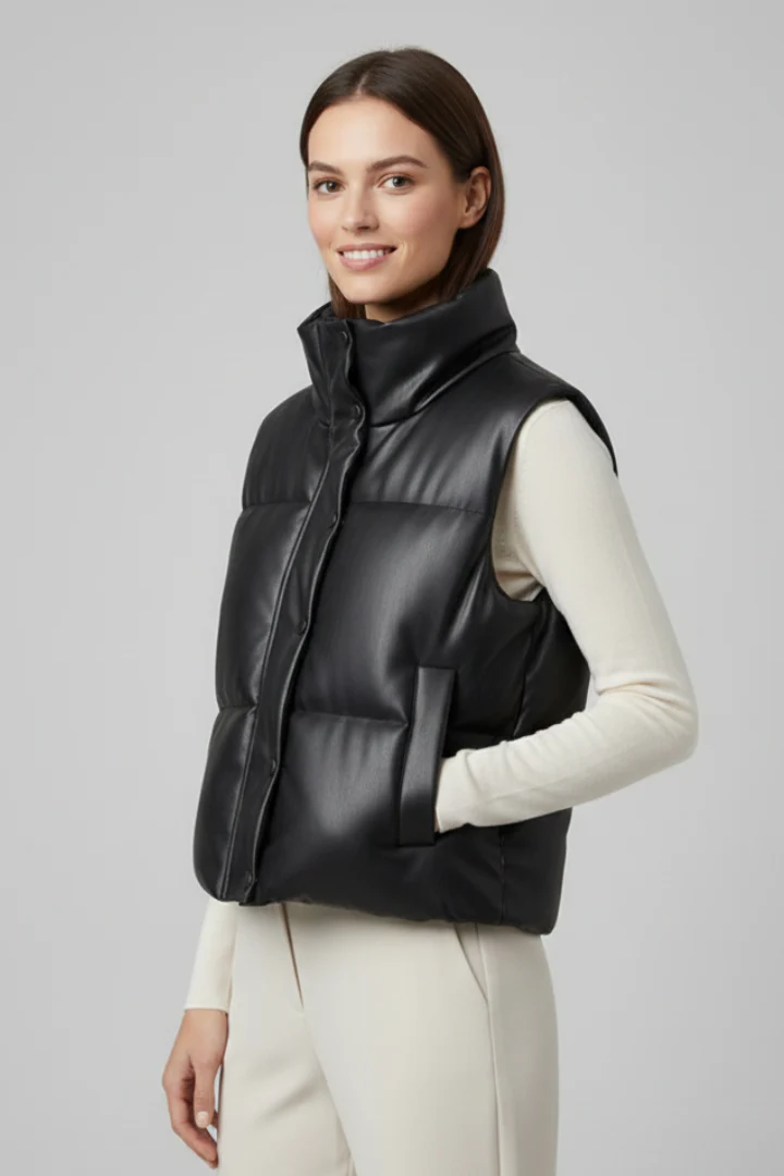 Women’s Sleeveless Jacket with Zip Closure - Image 4