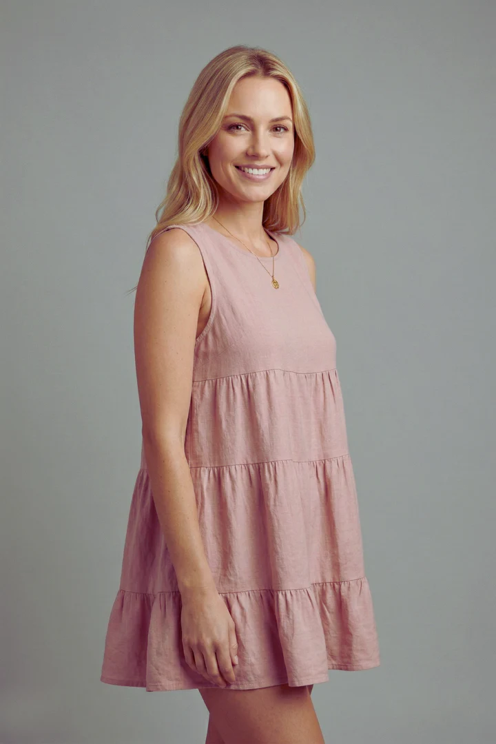 Women’s Sleeveless Top with Round Neck and Tiered Hem - Image 5