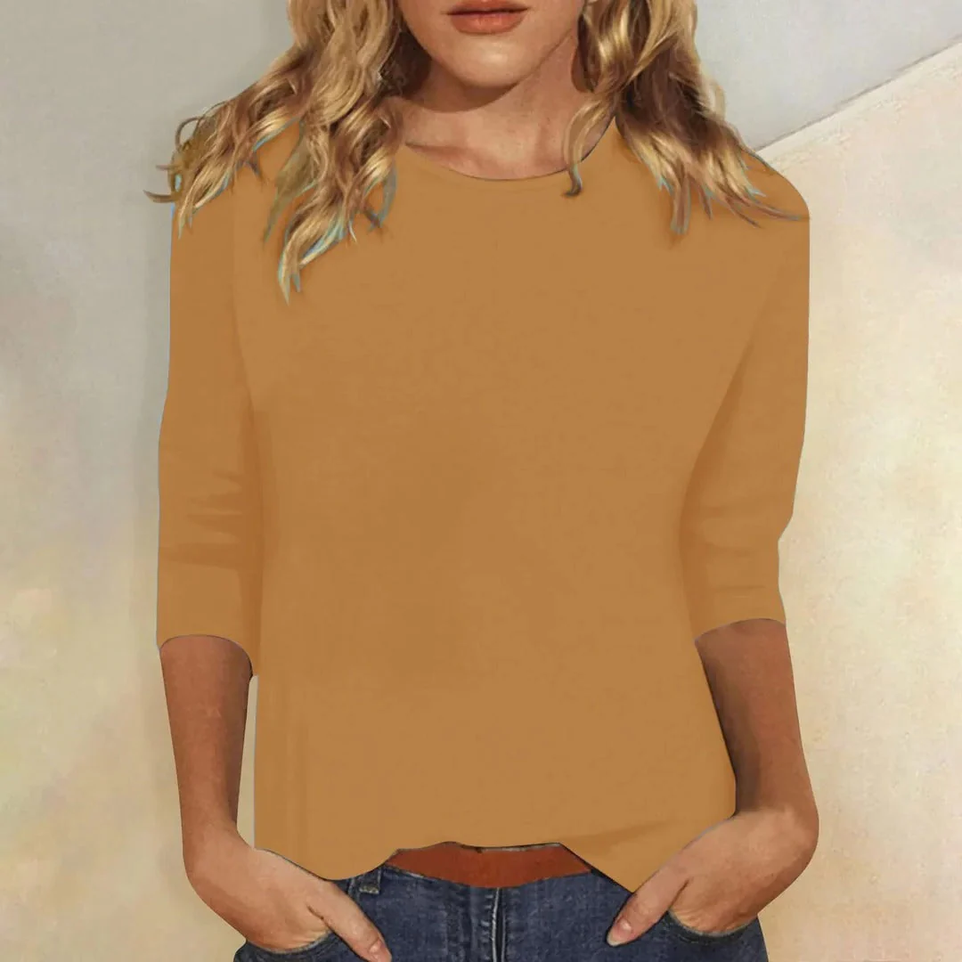 Women’s T-Shirt with Three-Quarter Sleeves and Crew Neckline - Image 10