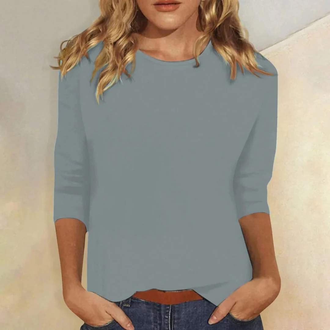 Women’s T-Shirt with Three-Quarter Sleeves and Crew Neckline - Image 5