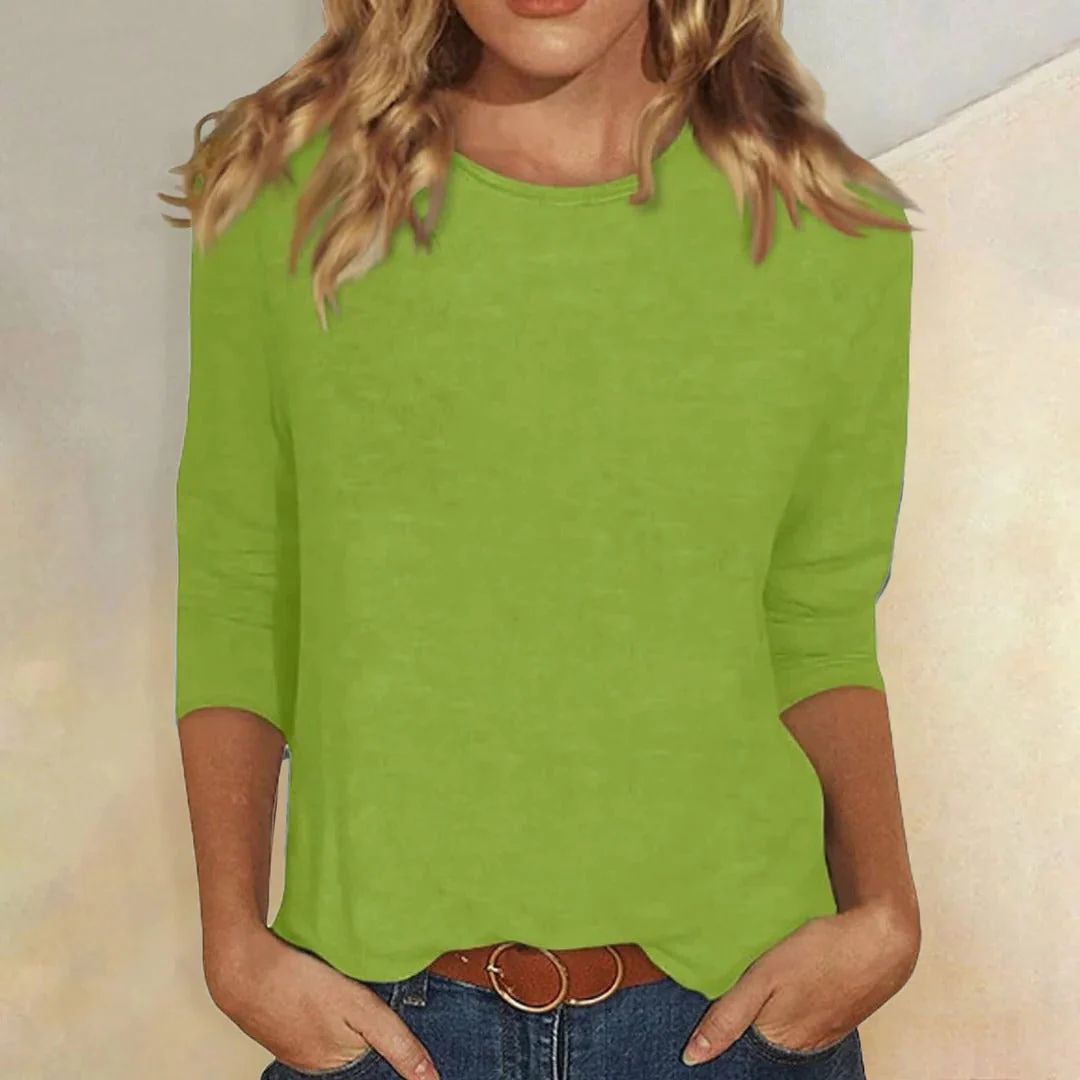 Women’s T-Shirt with Three-Quarter Sleeves and Crew Neckline - Image 7