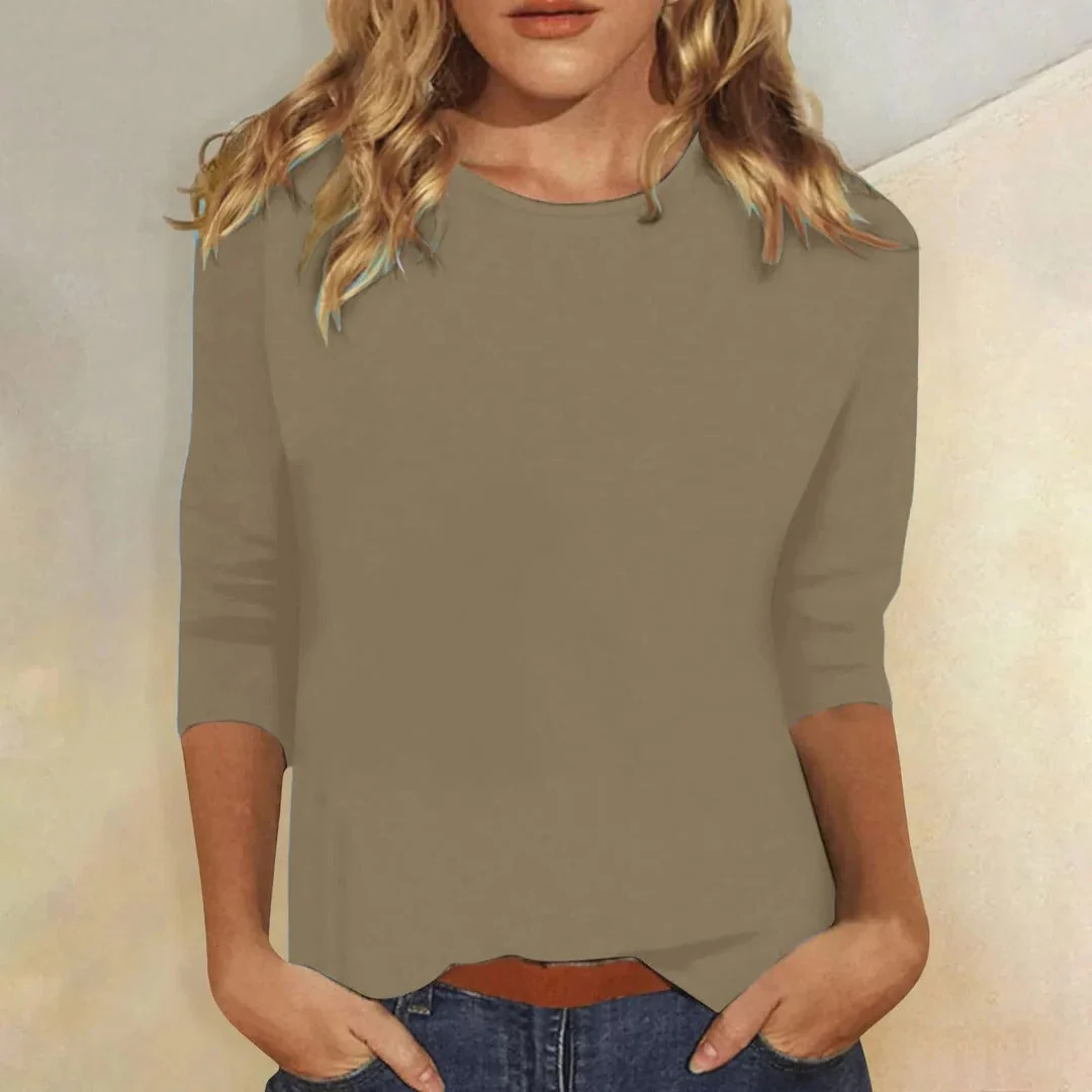Women’s T-Shirt with Three-Quarter Sleeves and Crew Neckline - Image 8