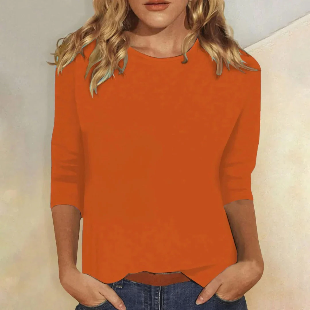 Women’s T-Shirt with Three-Quarter Sleeves and Crew Neckline - Image 9