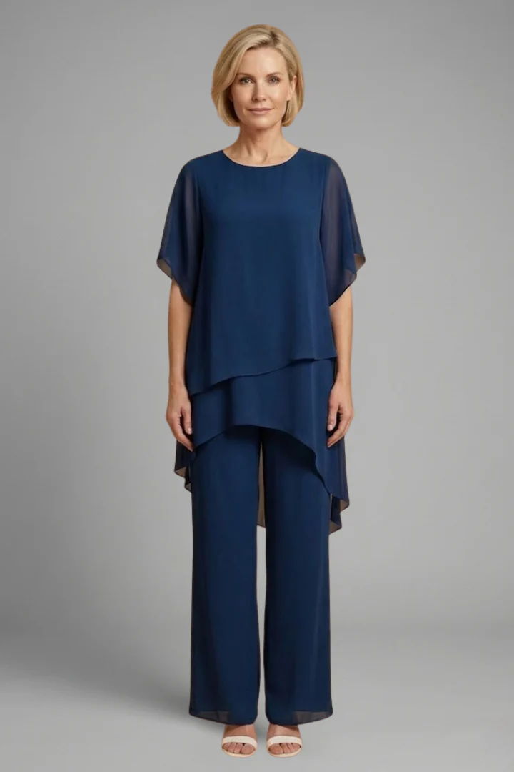 Women’s Top and Trousers Set with Asymmetric Hem and Wide Legs - Image 6