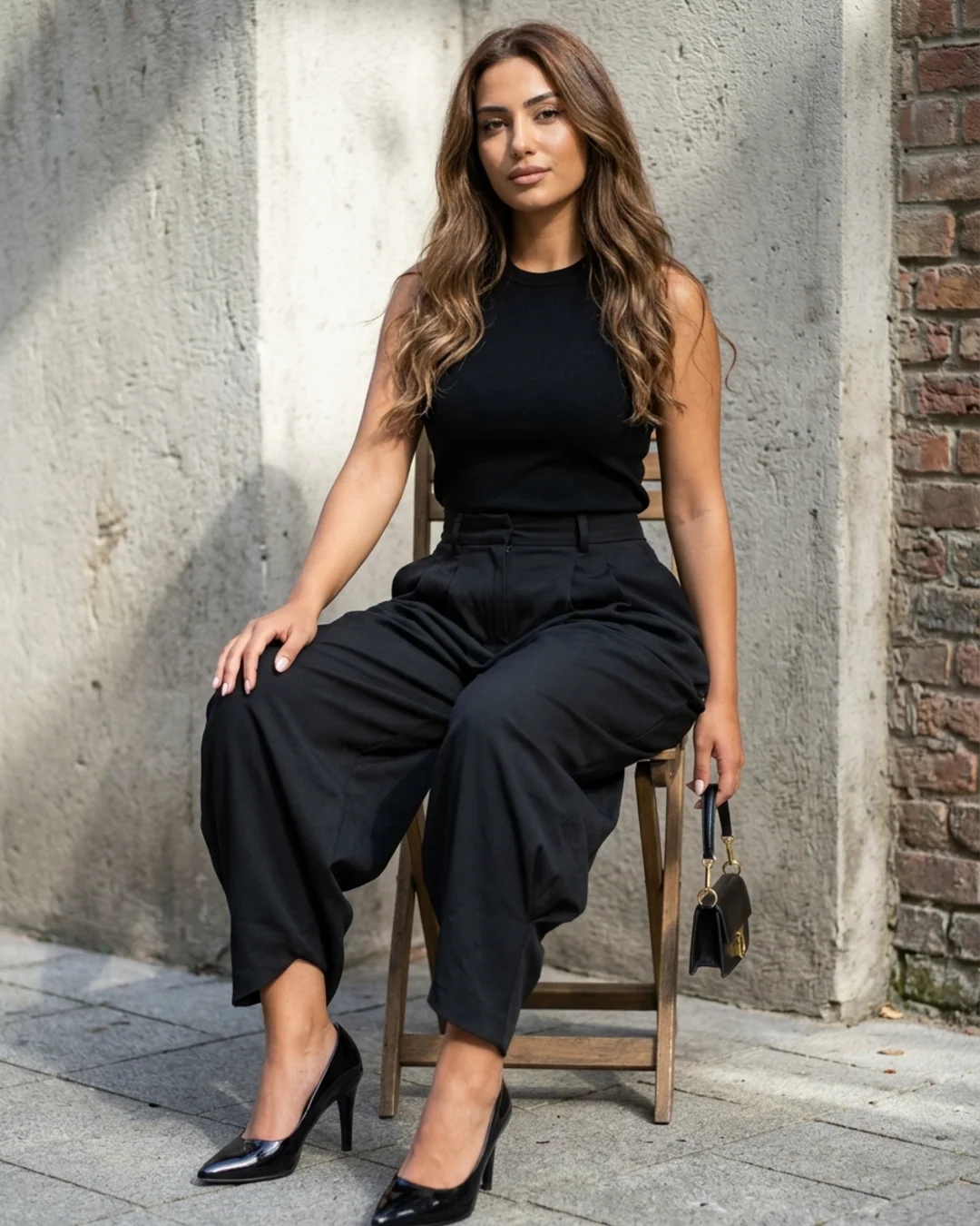 Women’s Trousers High Waist Pleated Draped Wide Leg Dress Pants - Image 7